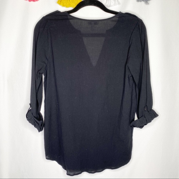 Joie Marlow Black 100% Silk Shirt in Caviar - Picture 8 of 9